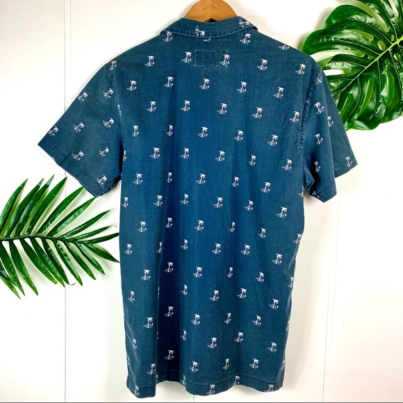 RIP CURL Men’s Palm Tree Casual ButtonDown Shirt M - Picture 2 of 4